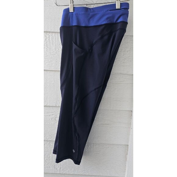 Lululemon Women’s Mix & Mesh Crop 21” Yoga Leggings Navy Blue Size 6 EUC - Picture 4 of 8